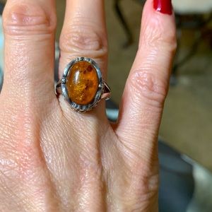 Sterling Silver Amber ring